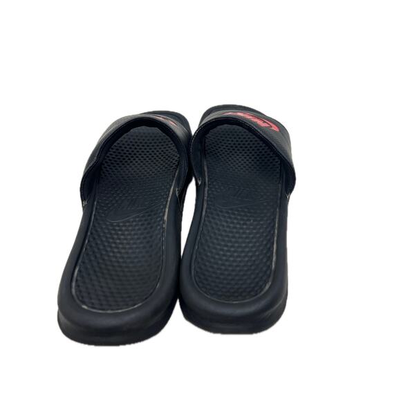 Nike Benassi JDI Black Challenge Red Slides Mens 15 - Picture 2 of 4